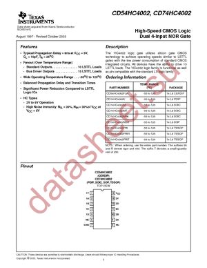 CD74HC4002M datasheet  